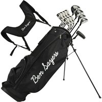 Ben Sayers M8 13-Piece Golf Package Set (+1 Inch Longer) Graphite/Steel Stand Bag Black/Grey