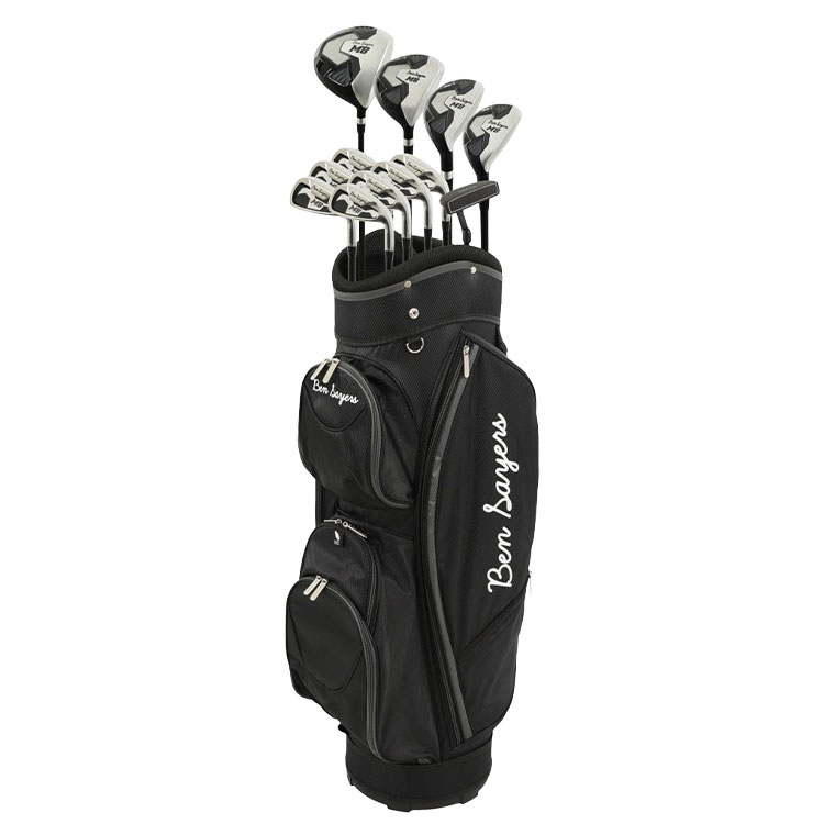 Ben Sayers M8 13-Piece Golf Package Set Graphite/Steel Cart Bag Black/Grey